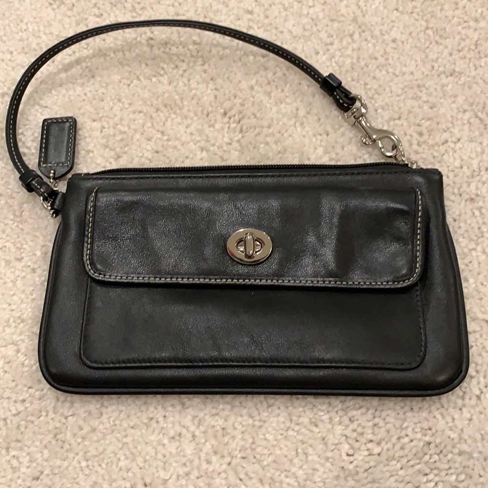 Coach Black Leather Clutch